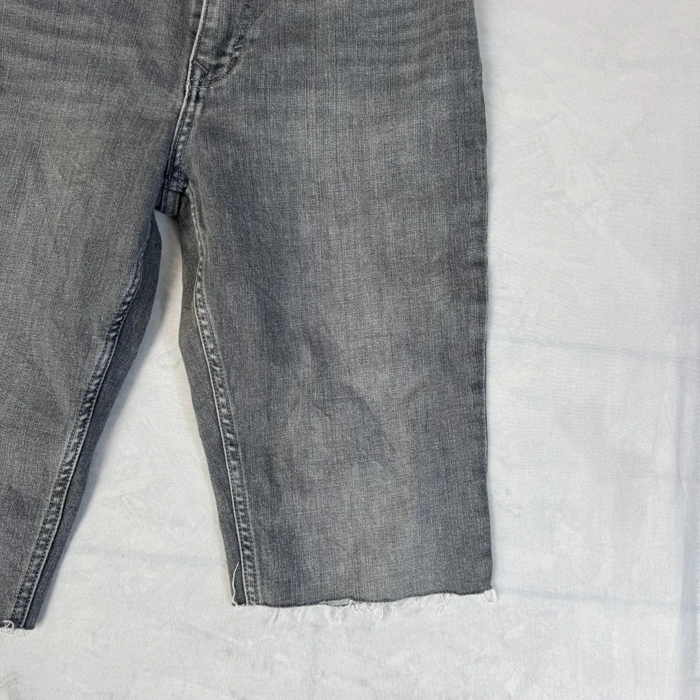 Banana Republic Mens Slim Fit Denim Shorts Gray‎ Cropped Raw Hem Size 32x34